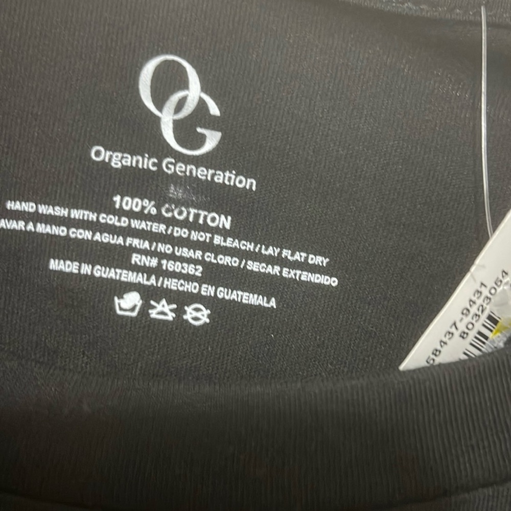 Organic Generation Black Crop Top with Fringe Detail Size Medium NWT - Picture 4 of 5